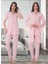 Dvina Effortt Lohusa Sabahlıklı Pijama Takımı Pembe - 9014 1