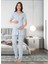 Dvina Effortt Lohusa Pijama Takımı Mavi - 9012 1