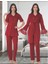 Dvina Effortt Lohusa Sabahlıklı Pijama Takımı Kırmızı - 9014 1