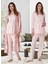 Dvina Effortt Lohusa Desenli Sabahlıklı Pijama Takımı Pembe - 9044 1
