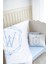 Harf Serisi W Harfi Bebek Nevresim Seti (100X150) - Noble Serie Mavi 1