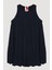Halter Yaka Mini Balon Elbise Lacivert 1