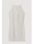 Halter Yaka Dokulu Mini Elbise Ekru 1