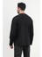 Erkek V Yaka Düğme Detaylı Dokulu Sweatshirt Siyah - 5524 3