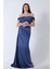 Indigo Drape Detaylı Saten Kumaş Abiye Elbise 9704858.98 2