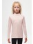 Pudra Pembe Basic Kışlık Yarım Balıkçı Yaka Uzun Kollu Kız Çocuk Tişört 2
