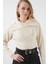 15921 Geniş Yaka Triko Kazak - Krem 3