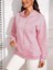 Kadın Uzun Kollu Kapşonlu Bağcıklı Cepli Capitone Sweatshirt 4