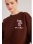 Oversize Kesim Unisex Gaslighting Sweatshirt Kahve 3