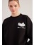 Oversize Kesin Unisex Ghosting Sweatshirt Siyah 3