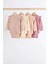 % 100 Pamuklu Pembe Fırfırlı Uzun Kollu 4'lü Body Zıbın Set 2