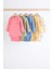 % 100 Pamuklu Pembe Çiçek Desenli Uzun Kollu 5'li Body Zıbın Set 1