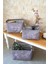 Çok Amaçlı Dikdörtgen Keçe Sepet Gri Düzenleyici Kutu Dolap İçi Organizer Box 36X26X25 cm 2