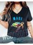 Kadın V Yaka Siyah Baskılı T-Shirt Salaş Rahat Kesim Boyfirend 1