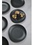 6 Adet Porselen Mini Pasta Tabağı 17 cm Tatlı Tabak Seti-Ikramlık Sunum Siyah 3