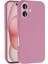 Apple iPhone 16 ile Uyumlu Kapak Içi Kadife Lansman Silikon Kılıf - Pembe 1