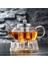 Borosilikat Cam Metal Süzgeçli ve Metal Kapaklı Demlik ve Cam Isıtıcı 1000 ml (Ksv) 1