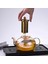 Borosilikat Cam Amber Metal Süzgeçli ve Kapaklı Demlik 1000 ml 4
