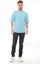 Erkek Oversize Fit Organik Pamuk Kalın Dokulu Bisiklet Yakalı Bebe Mavi T-Shirt 3