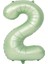 Soft Yeşil Retro 2 Rakam Folyo Balon 100 cm 1