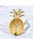 Zirkon Taşlı Altın Renk Yeşil Renk Mineli Tasarım Ananas Broş 2