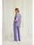 Kadın Kısa Kollu V Yakalı Dantelli Pijama Takımı 18560 5