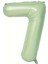 Soft Yeşil Retro 7 Rakam Folyo Balon 100 cm 1
