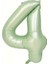 Soft Yeşil Retro 4 Rakam Folyo Balon 100 cm 1