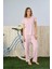 Dublin Kumaş Dantel Detaylı Kısa Kol Pembe Pijama Takımı - 5345 2