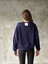 Osy Odal Yumuşak Dokulu Kumaş Bisiklet Yaka Oversize Weatshirt Acivert 2