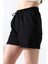 Paçası Katlamalı Geniş Rahat Kalıp Şort 21822 Siyah 2