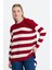 5380 Bisiklet Yaka Çizgili Tunik Kırmızı 2