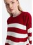 5380 Bisiklet Yaka Çizgili Tunik Kırmızı 4