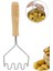 Pratik 24 cm Lüks Ahşap Saplı Paslanmaz Metal Patates Ezici | Patates Ezici Püre Yapıcı 1