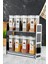 Etiketli Standlı Baharatlık Seti 8'li 300 ml Akrilik Saklama Kabı (Kaşık Hediyeli) 1