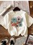 Çiçekler Desen Baskılı Basic T-Shirt 1