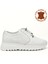 Kadın Beyaz Bağcıklı Dolgu Taban Hakiki Deri Sneaker 2