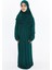 Pratik Tek Parça Organik Kız Çocuk Namaz Elbisesi - Yeşil - 8-10 Yaş 1