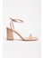 Nude Kadın 8 cm Kalın Topuklu Ayakkabı 2
