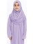 Pratik Tek Parça Organik Kız Çocuk Namaz Elbisesi - Lila - 5-7 Yaş 2