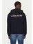 Guess Erkek Bej Pamuklu Kapüşonlu Lacivert Sweatshirt 2