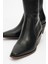 Kadın Topuklu Yandan Fermuarlı Bot Deri Dc 1564 Siyah 3