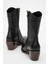 Kadın Topuklu Yandan Fermuarlı Bot Deri Dc 1564 Siyah 4