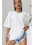 Unisex Baskılı Oversize Thirt Beyaz 2