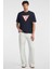Guess Erkek Lacivert Üçgen Logolu T-Shirt 1