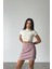 Pembe Kaşe Kısa Etek 2