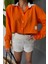 Beyaz Yaka ve Etiket Detaylı Orange Crop Gömlek 2