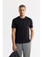 Erkek Siyah Bisiklet Yaka Baskılı Bi Stretch Interlok T-shirt A51y1135 1