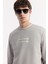 Erkek Gri Bisiklet Yaka Baskılı Bi Stretch Interlok Sweatshirt A51y1204 2