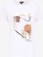 Bisiklet Yaka Baskılı Kırık Beyaz Kadın T-Shirt F5SL-TST0177 1